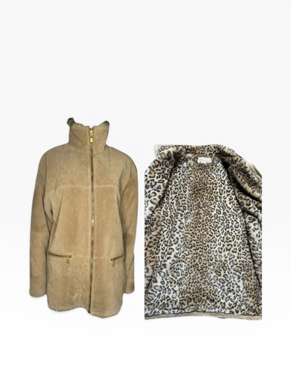 Vintage Jones New York Sport Coat Women’s Large Suede Leather Penny Lane 90s